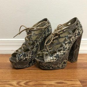MIA Faux Snakeskin Heels